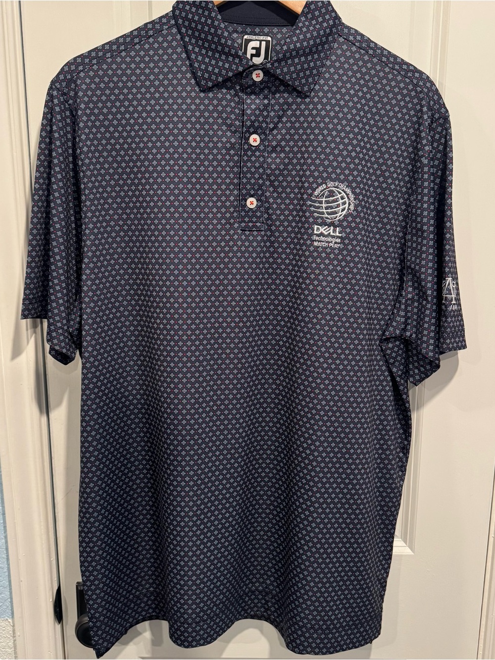 FootJoy Navy Micro-Pattern Golf Polo with Dell Logo
